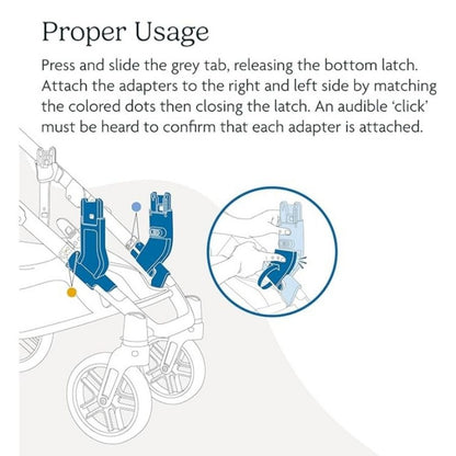 Lower Adapters Compatible with Vista and Vista V2 Stroller/Car Seat Systems