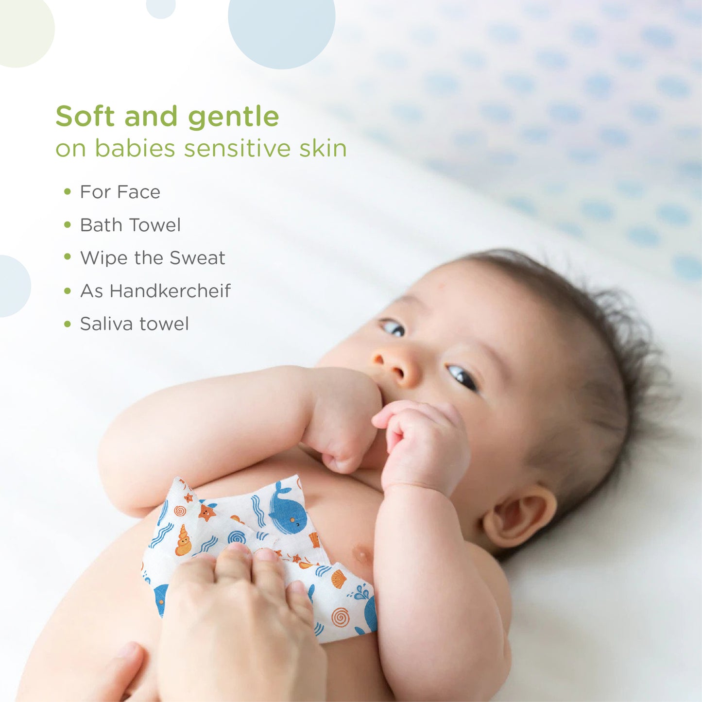 Bamboo Cotton Wash Cloth – Gentle, Absorbent & Eco-Friendly (Pack of 3)