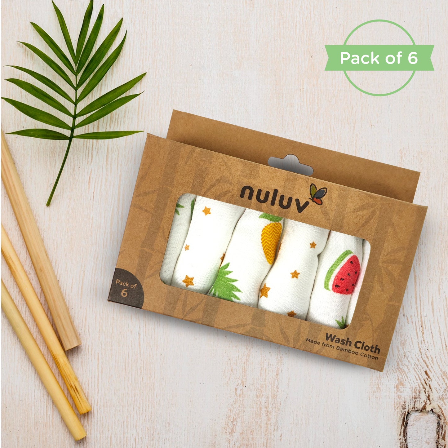 Bamboo Cotton Wash Cloth – Gentle, Absorbent & Eco-Friendly (Pack of 3)