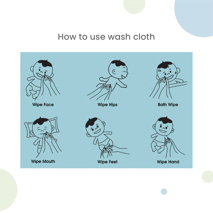 Bamboo Cotton Wash Cloth – Gentle, Absorbent & Eco-Friendly (Pack of 3)