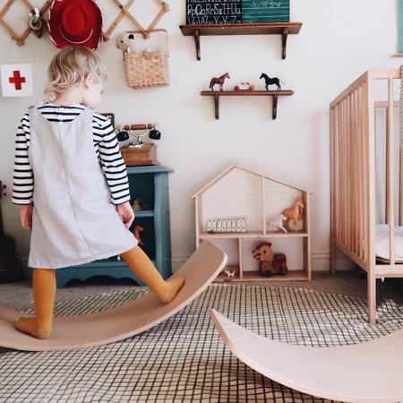 Kinderboard Balance Board – Montessori Wooden Play and Motor Skills Trainer