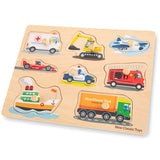 New Classic Toys | Peg Puzzle - Transport - 8 Pieces | Age 2 Years+