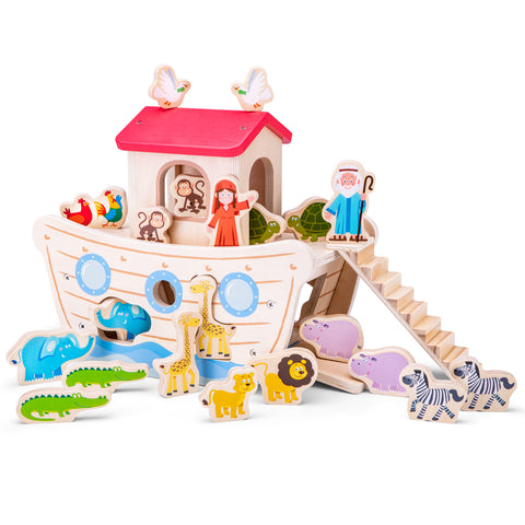 New Classic Toys | Noah's Shape Sorter Ark | Wooden Toy Set