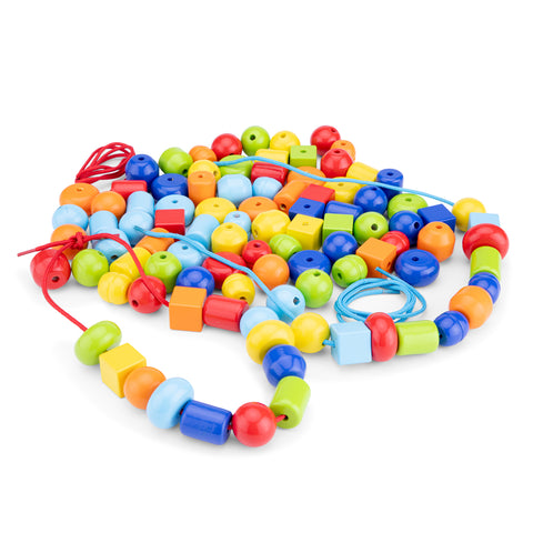 New Classic Toys | Wooden Beads - 96pcs | Age 3 Years+