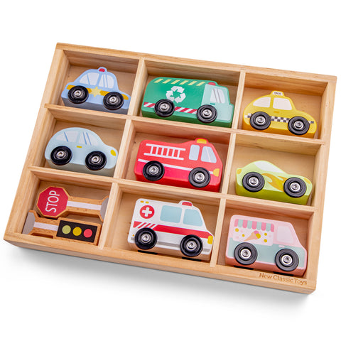 New Classic Toys | Wooden Vehicles Set | Age 1-5 Years