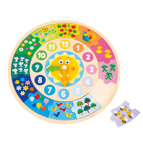 New Classic Toys | Wooden Puzzle Clock | Age 2 Years+