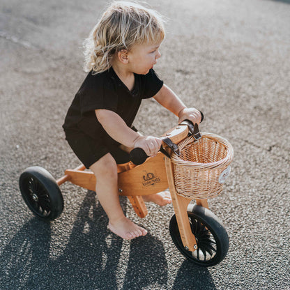 سلة دراجة من الخيزران