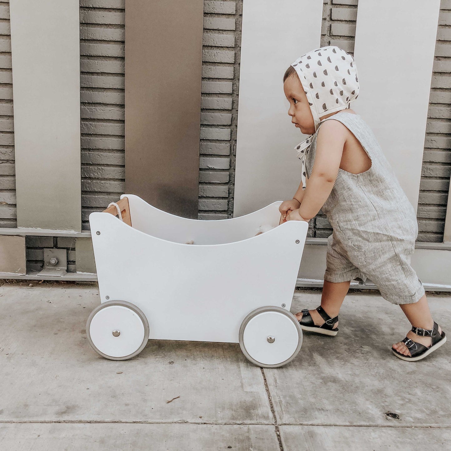 White Toy Box & Walker - DAMAGED BOX