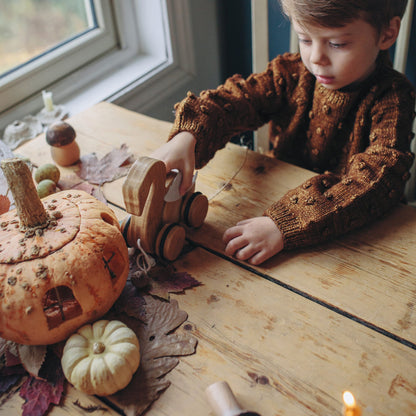 Push & Pull Bamboo Wooden Baby Toy - Classic Pull-Along Nursery Toy for Toddlers