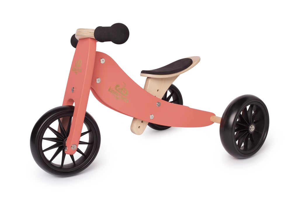 Kinderfeets - 2-in-1 Tiny Tot Tricycle & Balance Bike - Coral