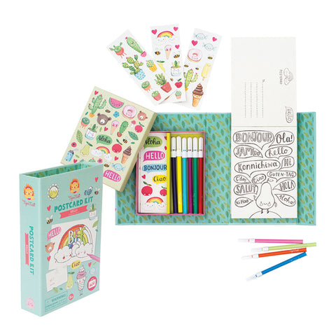 Tiger Tribe | Postcard Kit - Hello Colouring Set | 5 Years+ | Order Online