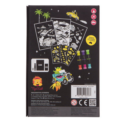 Neon Colouring Set - Road Stars - Sweet Pea Kids