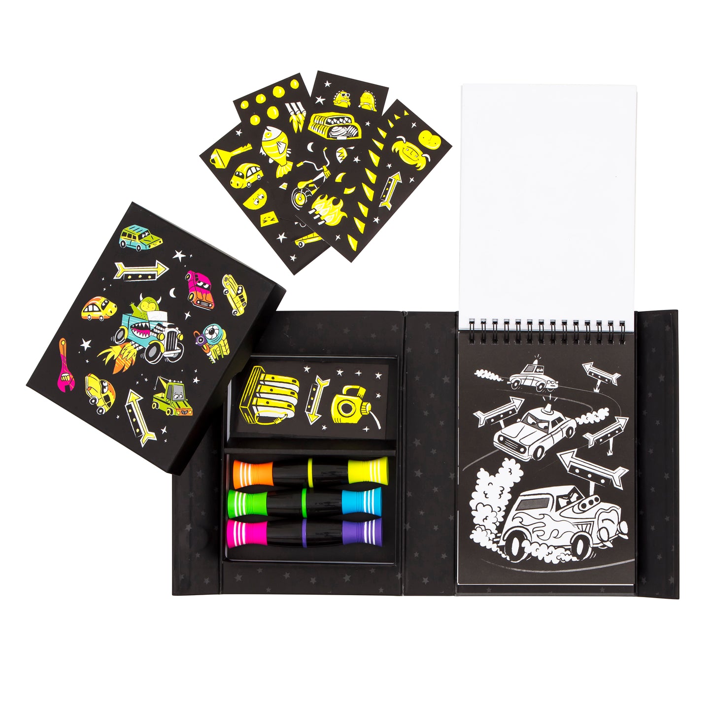 Neon Colouring Set - Road Stars - Sweet Pea Kids