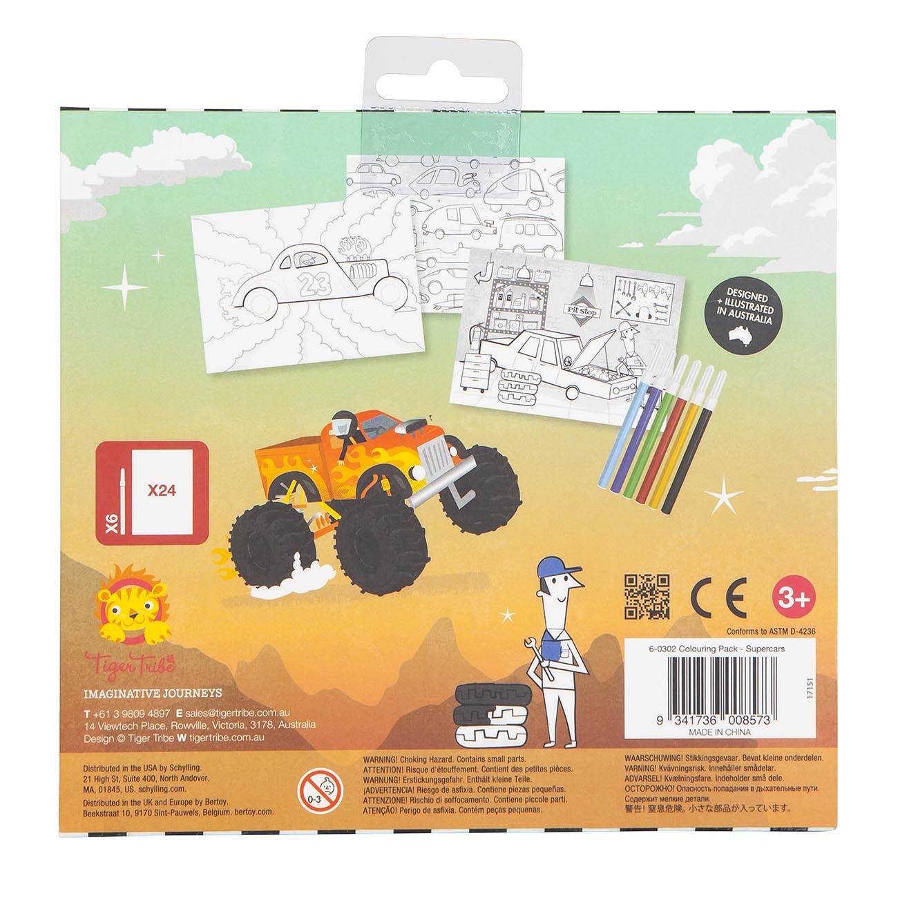 Colouring Pack - Supercars - Sweet Pea Kids