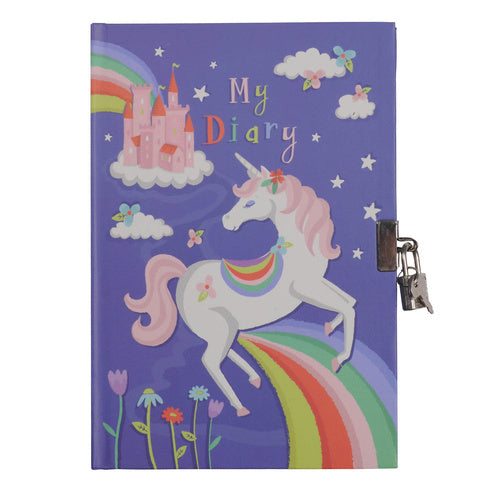 Lockable Diary - Unicorn Rainbows - Sweet Pea Kids