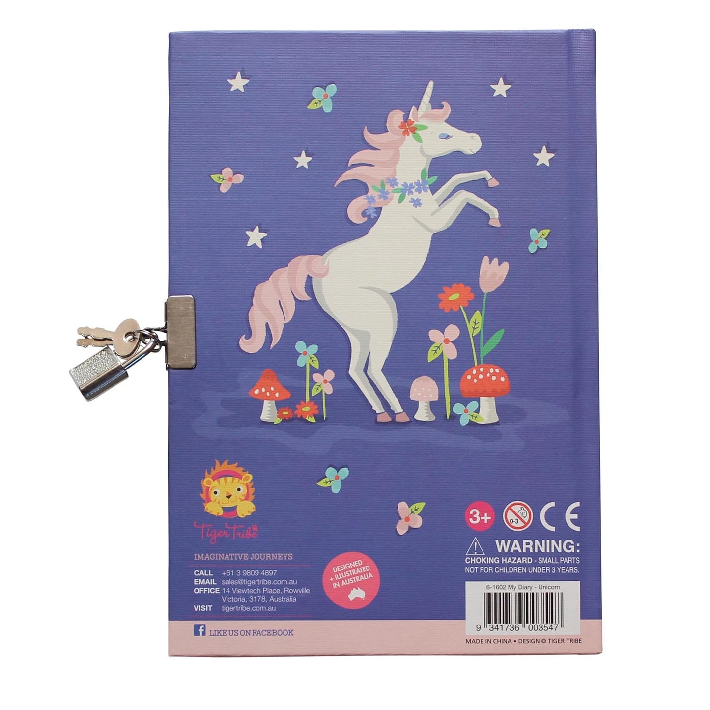 Lockable Diary - Unicorn Rainbows - Sweet Pea Kids