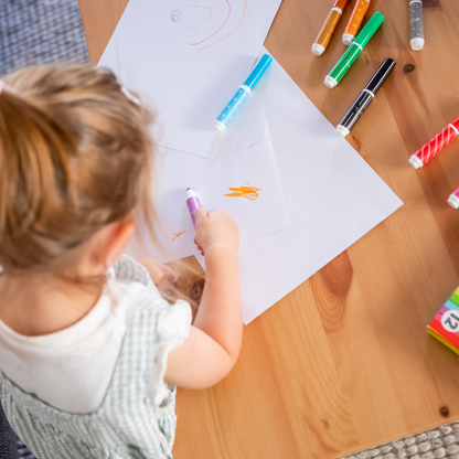 أقلام تحديد قابلة للغسل للأطفال