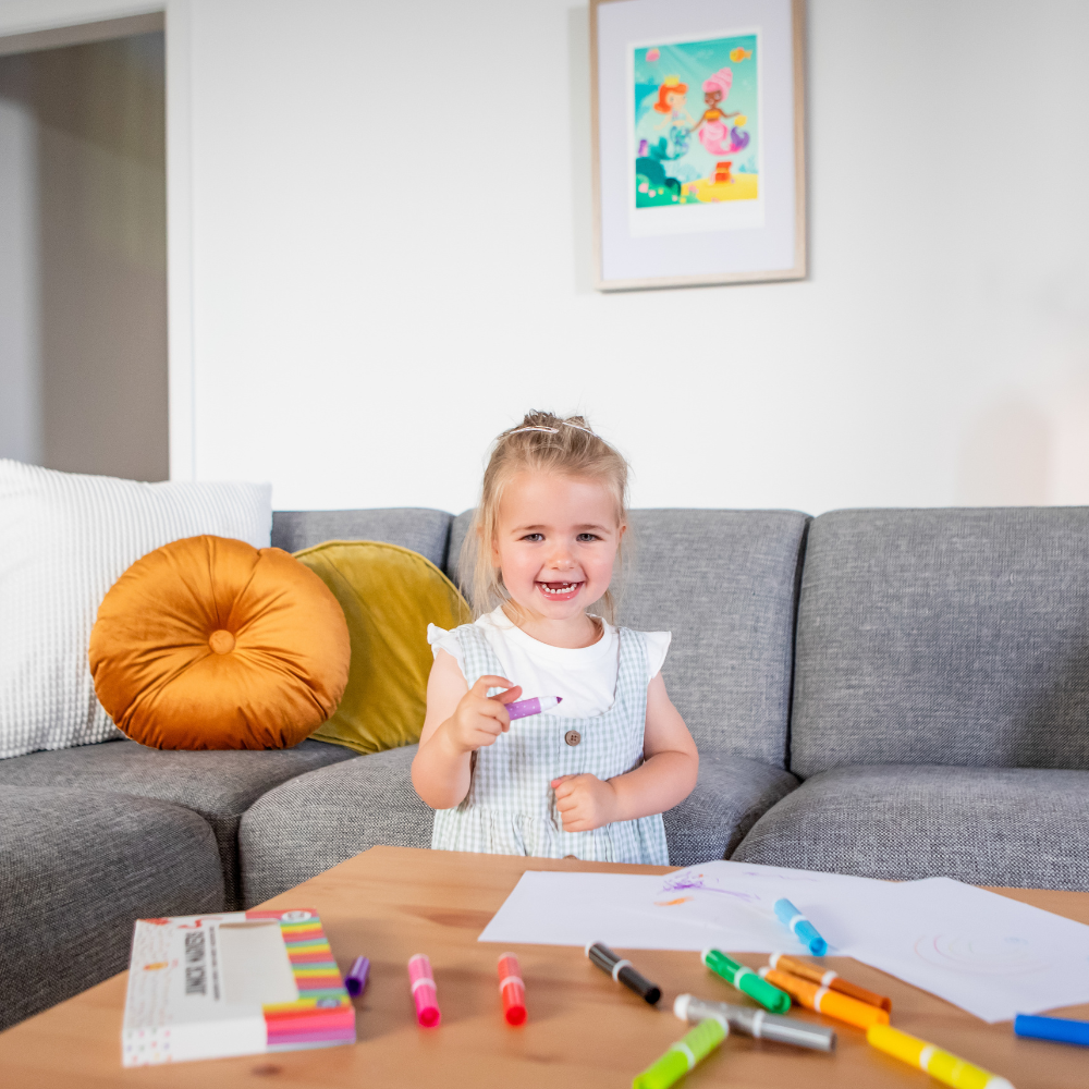 أقلام تحديد قابلة للغسل للأطفال