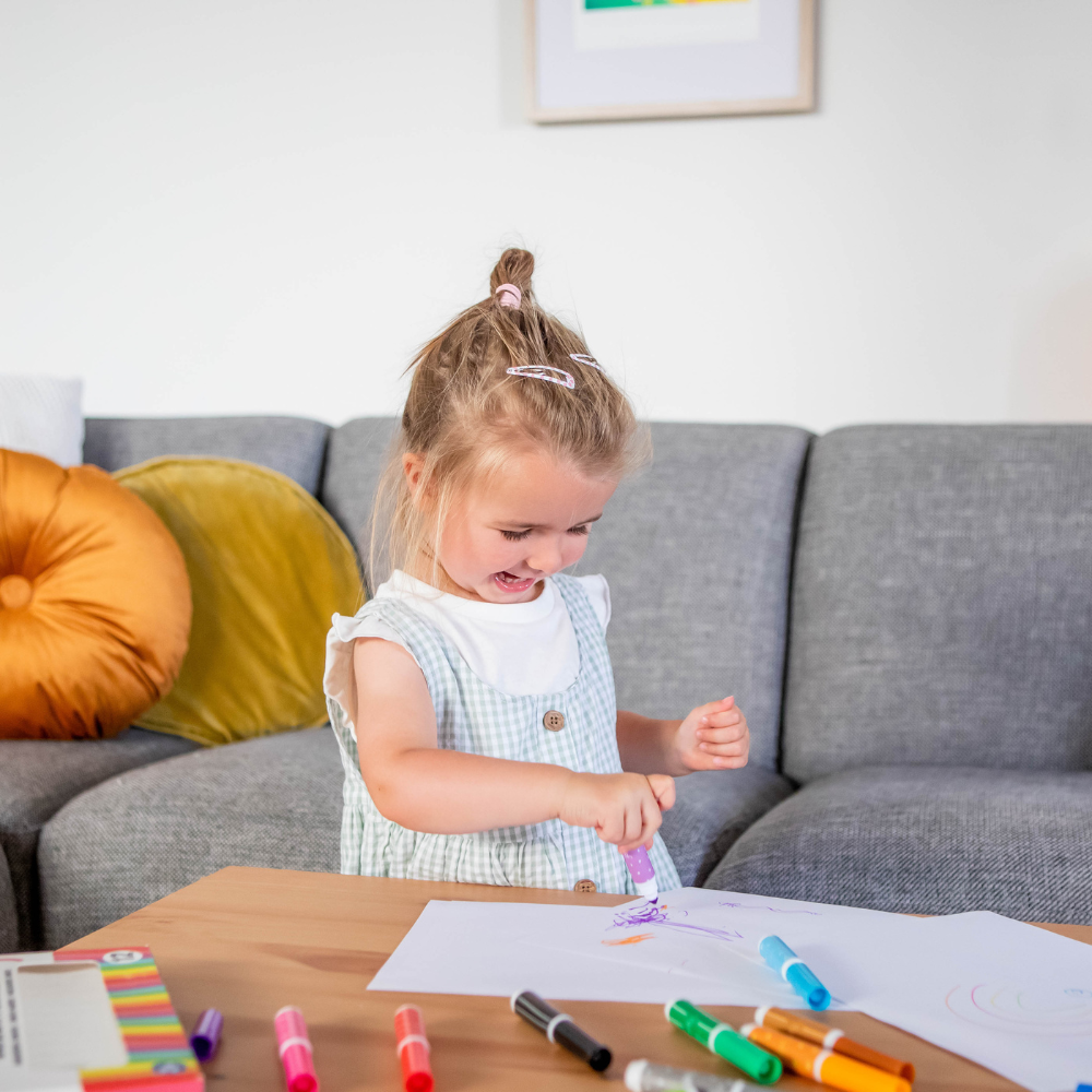 أقلام تحديد قابلة للغسل للأطفال