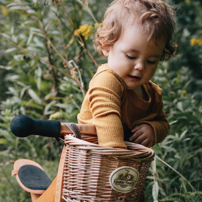 سلة دراجة من الخيزران