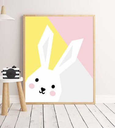 Sweet Pea - Abstract Bunny  Wall Art Print - Sweet Pea Kids