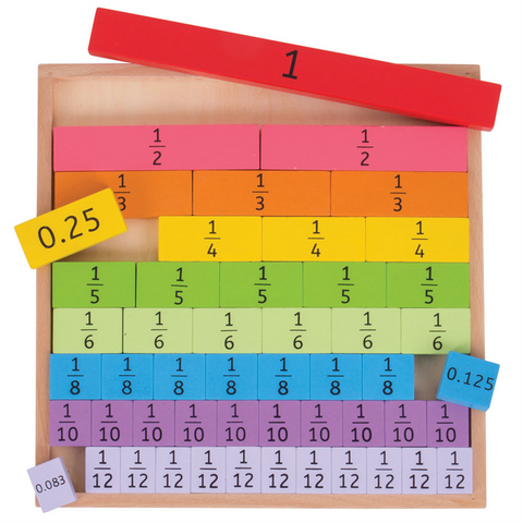 Bigjigs | Fractions Tray Educational Toy | Age 3 Years+