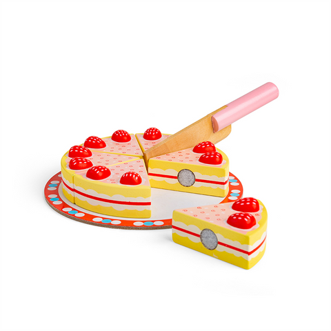 Bigjigs | Strawberry Party Cake | Wooden Toy | Age 2 Years+