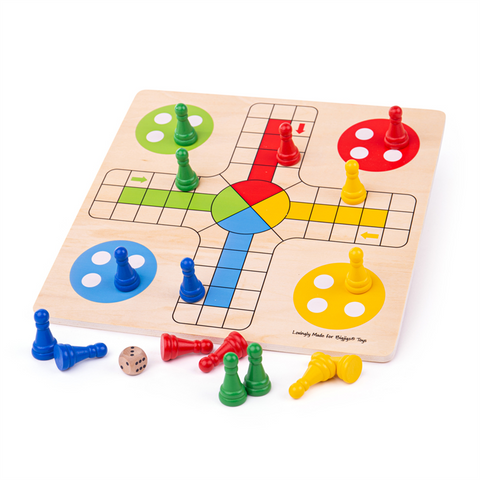 Bigjigs Wooden Toys | Traditional Ludo | Age 3 Years+ | Sweet Pea