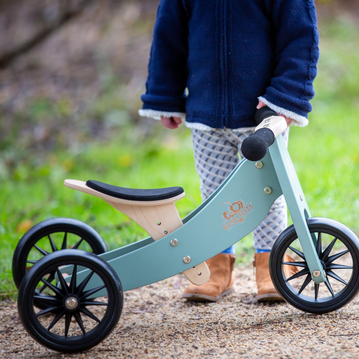 Order Online From Sweet Pea Kinderfeets - Toddler Tricycle + Helmet In Sage Colour