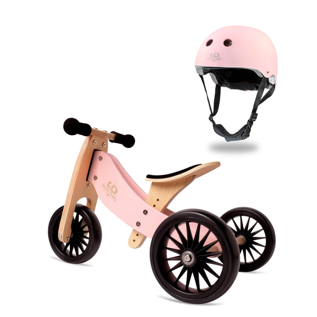Kinderfeets - Toddler Tricycle + Helmet In Rose Colour