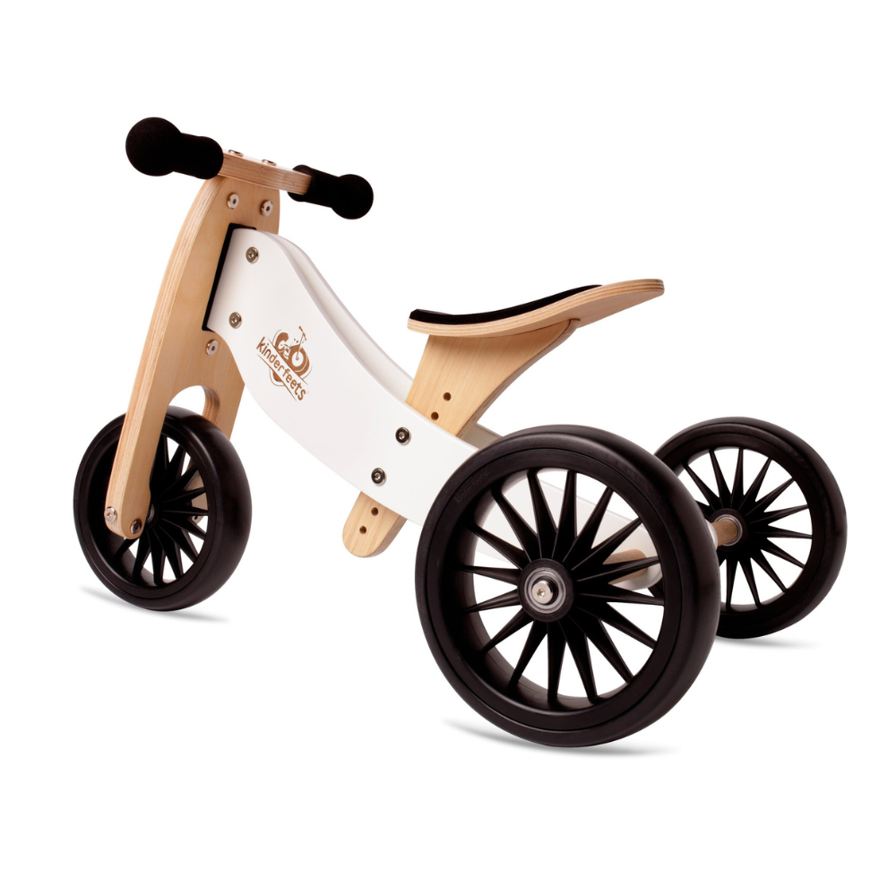 Order From Sweet Pea - Kinderfeets Toddler Tricycle + Basket + Helmet In White Colour