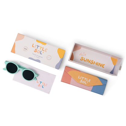 Pastel Blue Kids Sunglasses + Strap