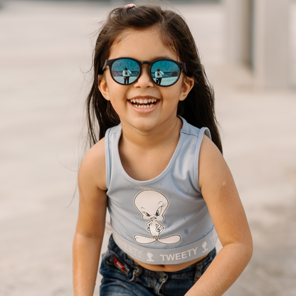 Flexible Sunglasses - Matte Black Mirrored (3-10 years)
