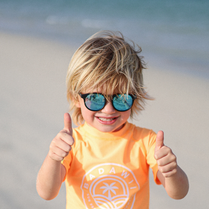 Flexible Sunglasses - Matte Black Mirrored (3-10 years)