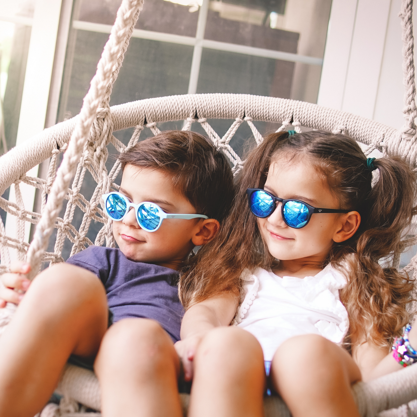 Flexible Sunglasses - Matte Black Mirrored (3-10 years)