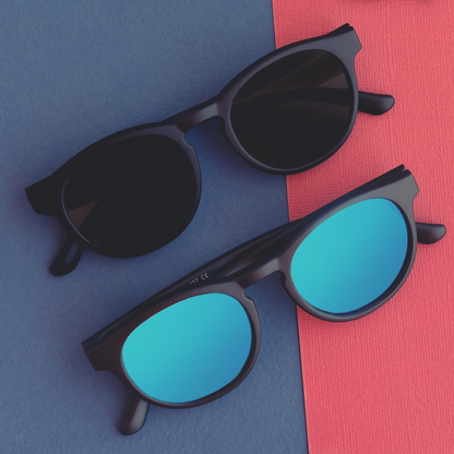 Flexible Sunglasses - Matte Black Mirrored (3-10 years)