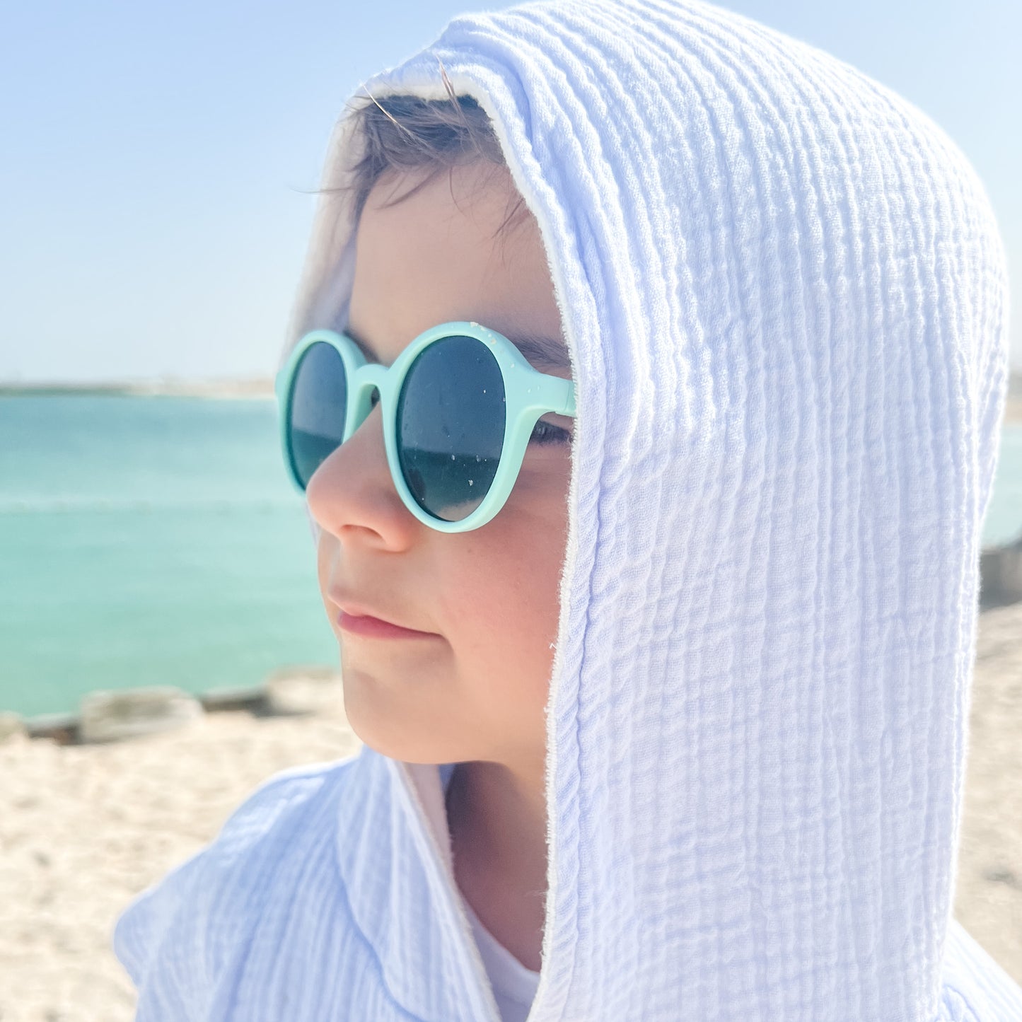 Organic Cotton Beach Towel - Sky Blue