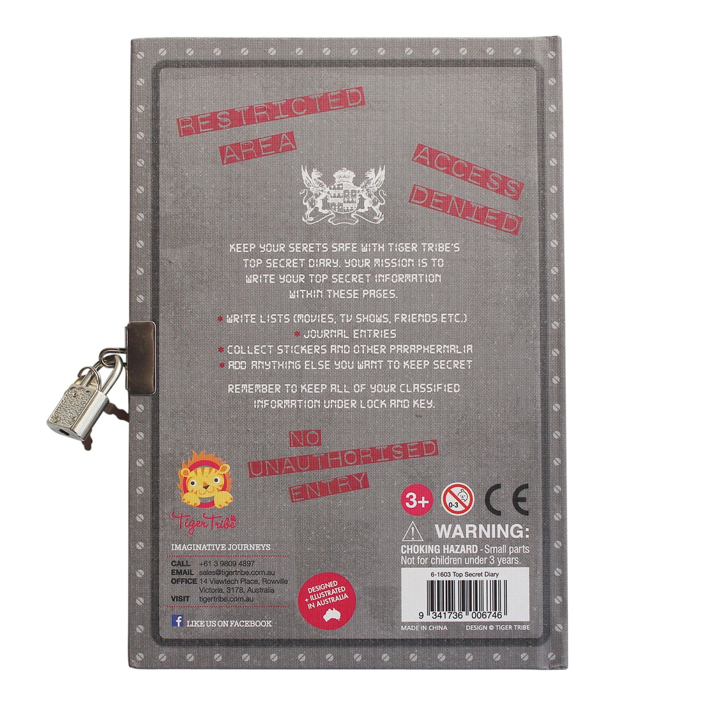 Lockable Diary - Top Secret - Sweet Pea Kids