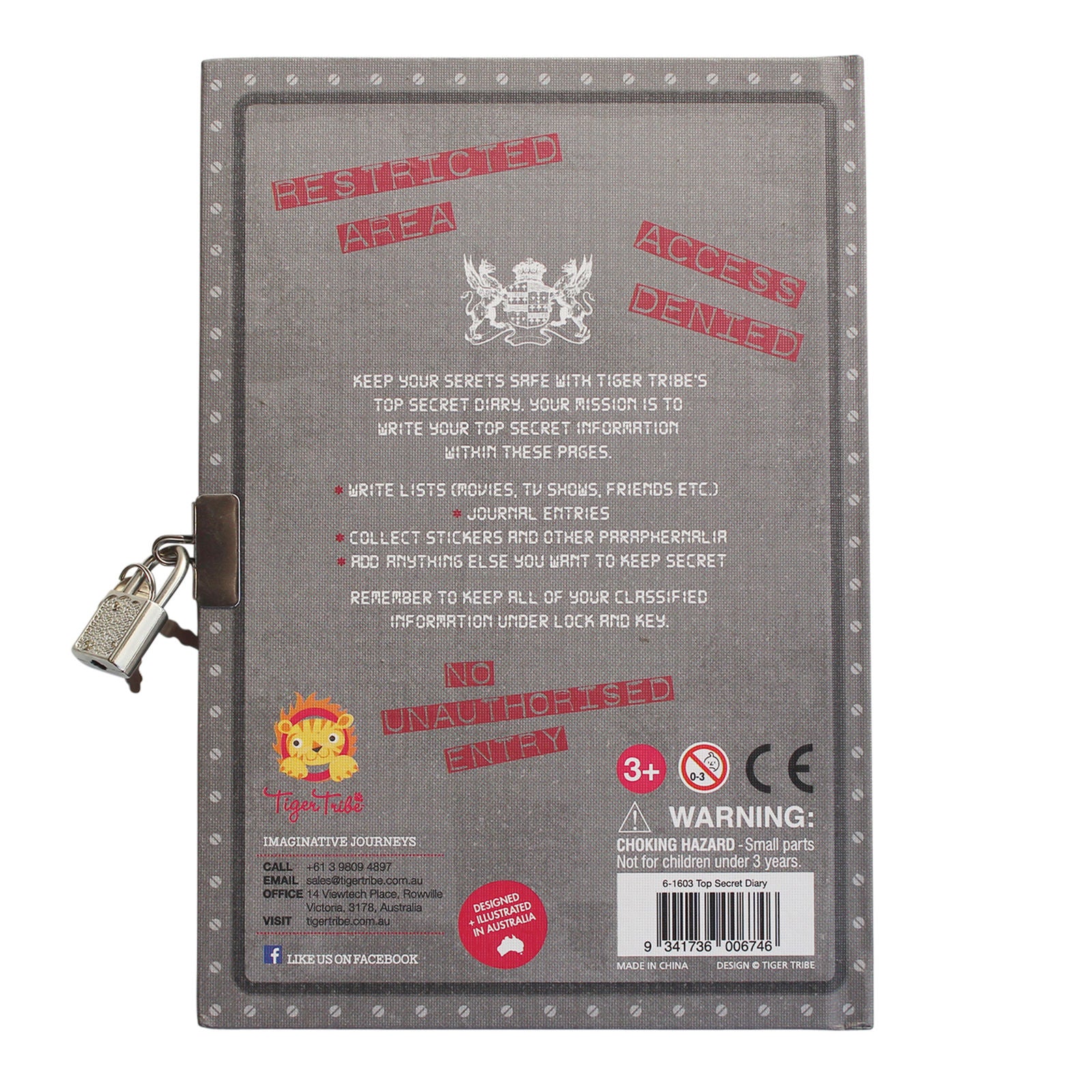 Lockable Diary - Top Secret - Sweet Pea Kids