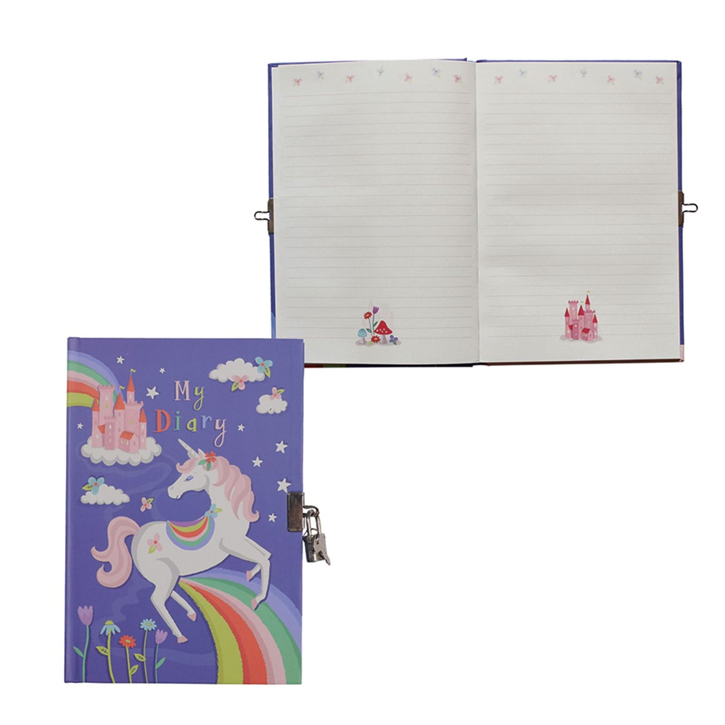 Lockable Diary - Unicorn Rainbows - Sweet Pea Kids