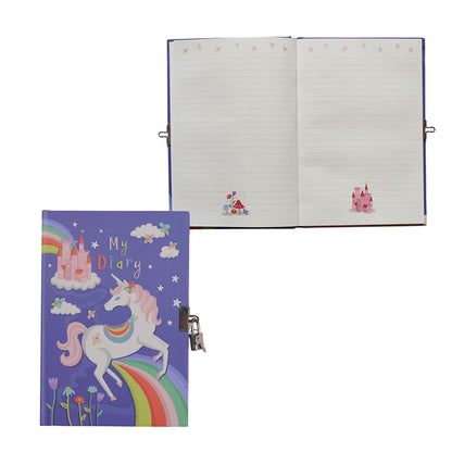 Lockable Diary - Unicorn Rainbows - Sweet Pea Kids