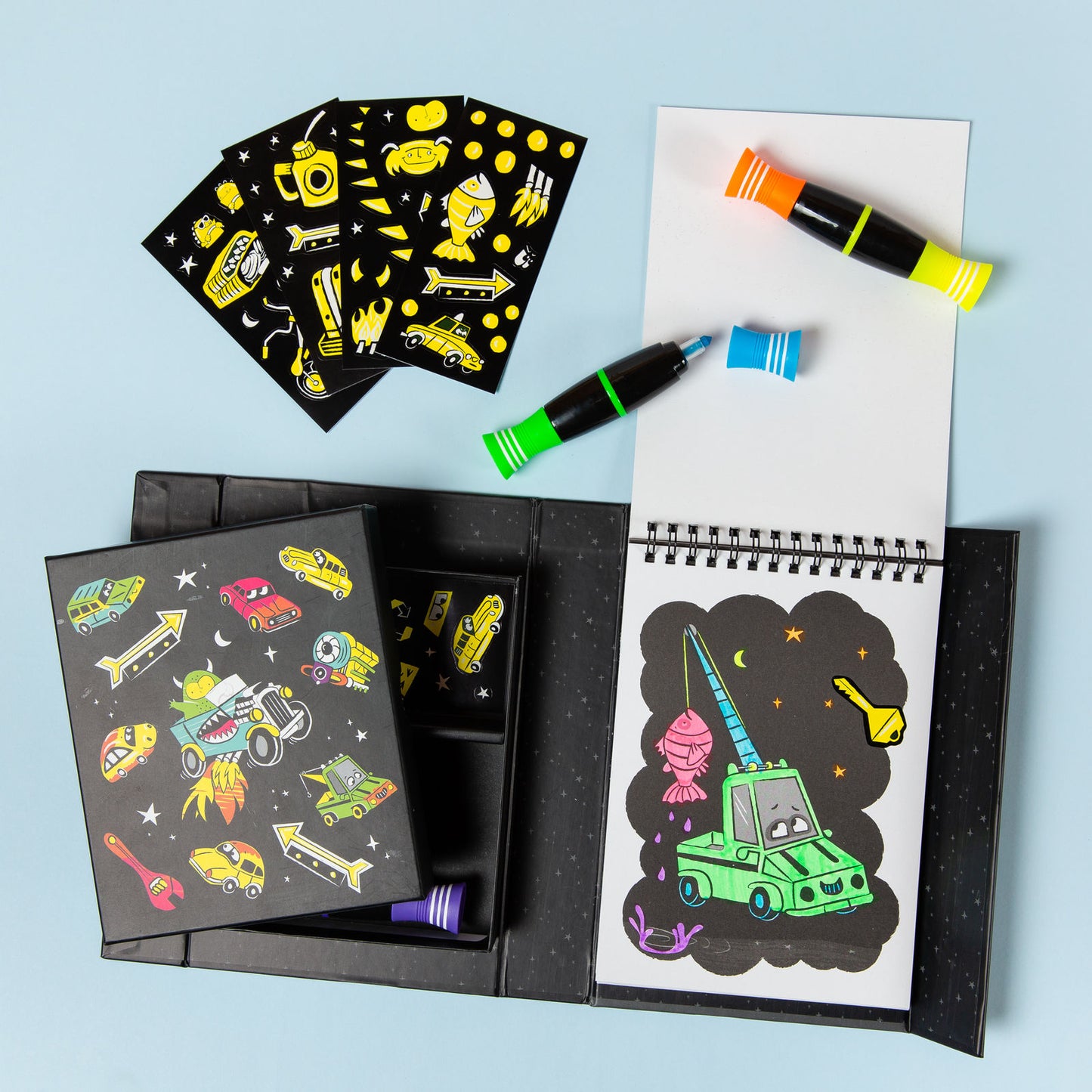 Neon Colouring Set - Road Stars - Sweet Pea Kids