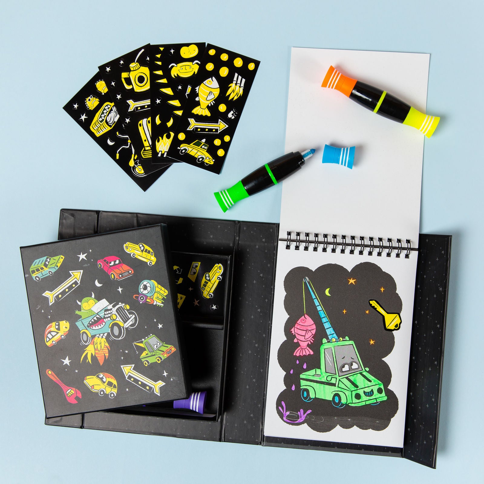 Neon Colouring Set - Road Stars - Sweet Pea Kids