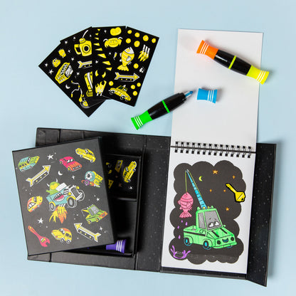 Neon Colouring Set - Road Stars - Sweet Pea Kids