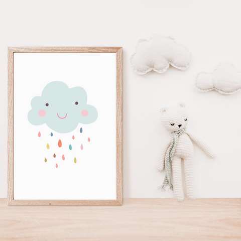 Sweet Pea - Smiley Cloud  Wall Art Print - Sweet Pea Kids
