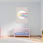 Sweet Pea - Sleepy Moon Star  Wall Art Print - Sweet Pea Kids
