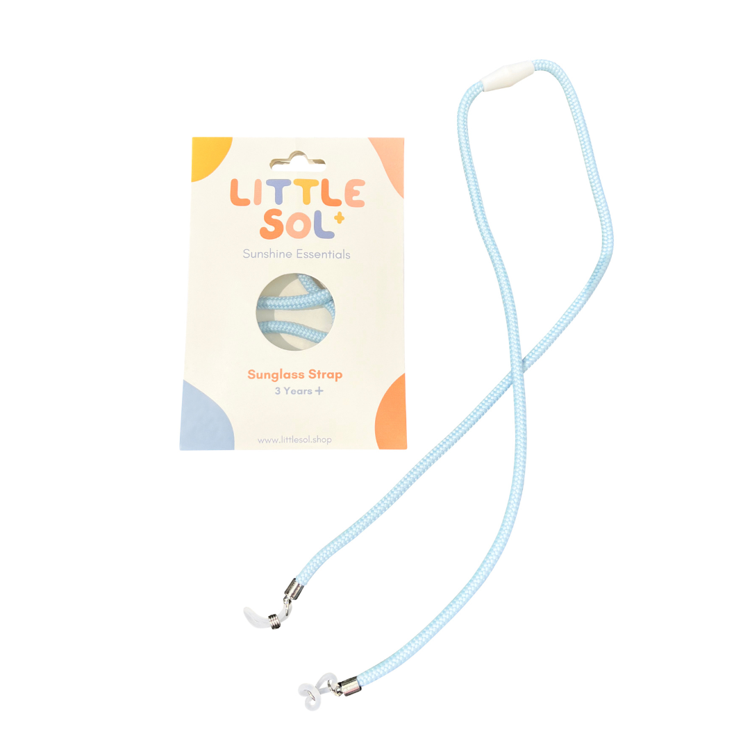Pastel Blue Kids Sunglasses + Strap