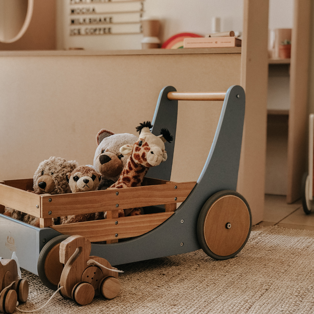 Buy Online From Sweet Pea - Kinderfeets Toy Cargo Walker - Slate Blue