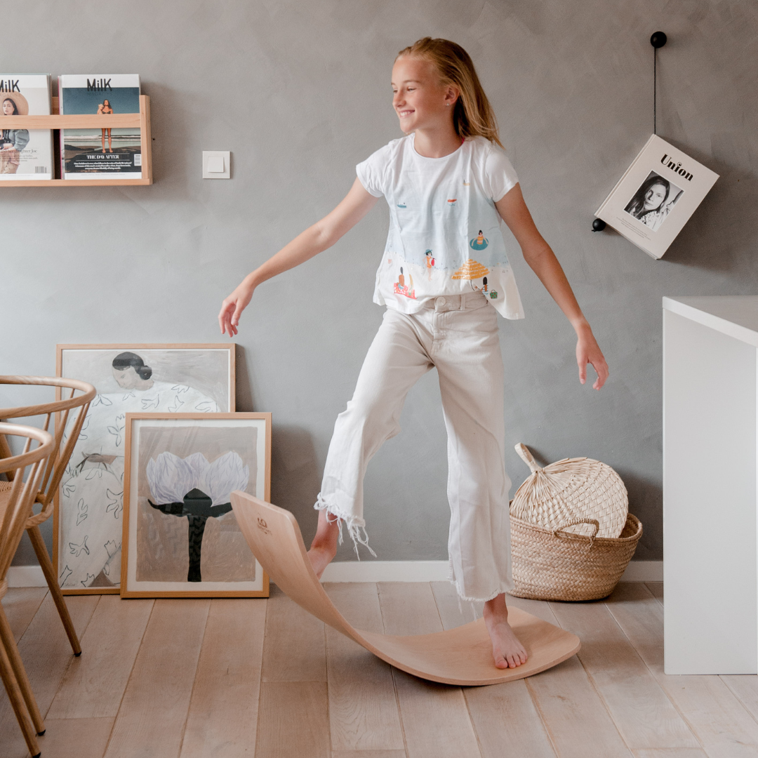 Kinderboard Balance Board – Montessori Wooden Play and Motor Skills Trainer