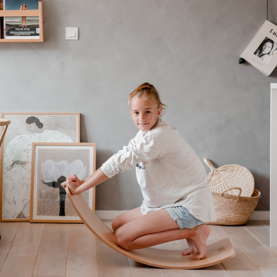 Kinderboard Balance Board – Montessori Wooden Play and Motor Skills Trainer